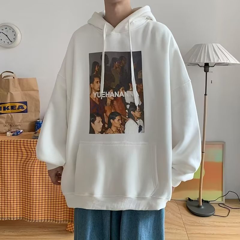 Áo hoodie Dáng Rộng Có In Chữ Thời Trang Phong Cách Hàn Quốc Cho Nam / Nữ