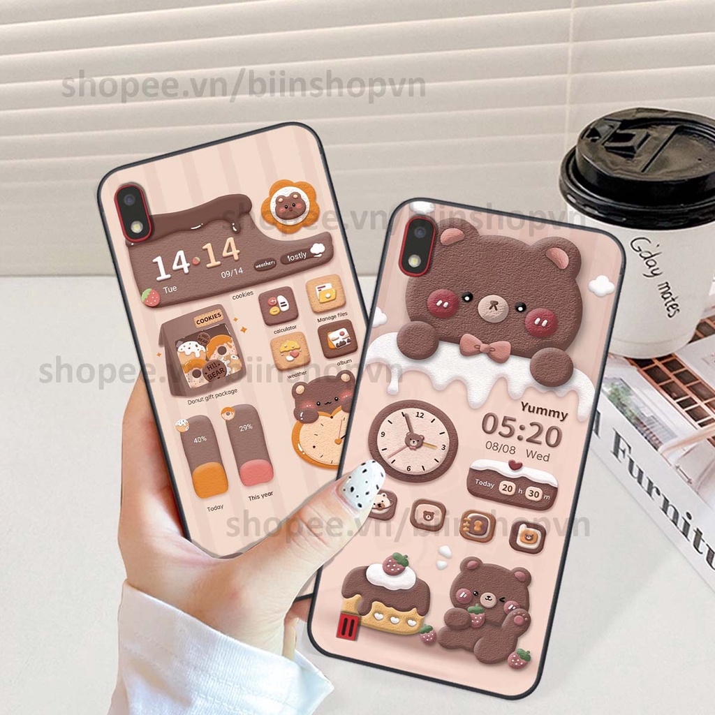 Ốp Samsung A10 / M10 in 3D icon gấu nổi siêu xinh, siêu đáng yêu, cá tính phong cách