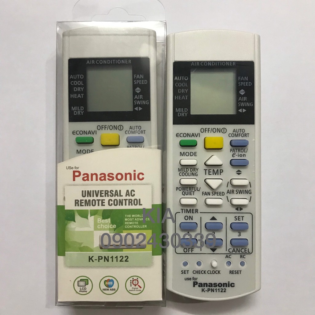 Remote đa năng dùng cho máy lạnh  .Panasonic K-PN1122 - Điều khiển dùng cho điều hòa  ..Panasonic K-PN1122