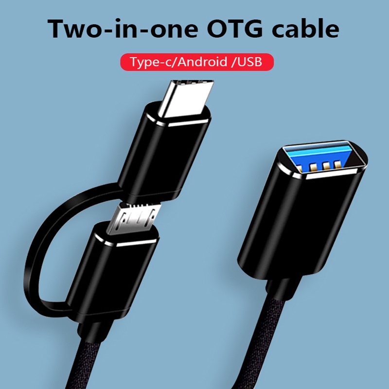 Cáp dữ liệu FONKEN OTG 2 trong 1 chuyển đổi Type-C Micro-USB sang USB 2.0