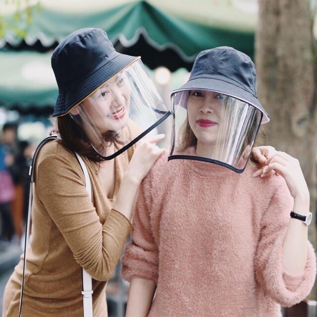 [XẢ KHO] Mũ TAI BÈO có tấm chắn trong suốt phòng dịch bệnh, khói bụi, mũ bảo hộ thời trang