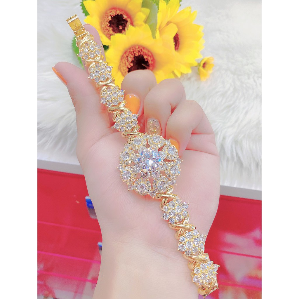 Lắc tay nữ UHA, lắc tay phong thùy bền màu thiết kế cao cấp sáng lấp lánh L4412185A-510