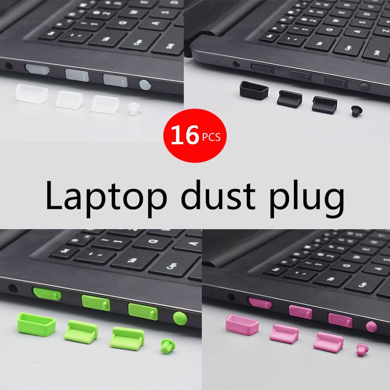 Bộ 16 Nút Bịt Chống Bụi Chống Bụi Bằng Silicone Nhiều Màu Cho laptop Máy Tính