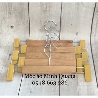 Combo 10 mắc-móc treo quần áo-kẹp gỗ đầu kẹp nhựa-treo quần áo