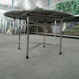 Bàn tròn inox chân rời 1m5 inox 304