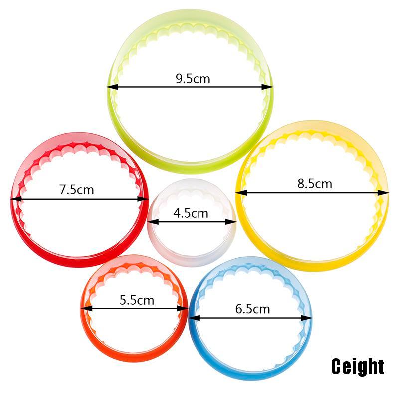 Set 6 Khuôn Cắt Bột Làm Bánh Bao Hình Tròn / Bông Hoa Tiện Dụng