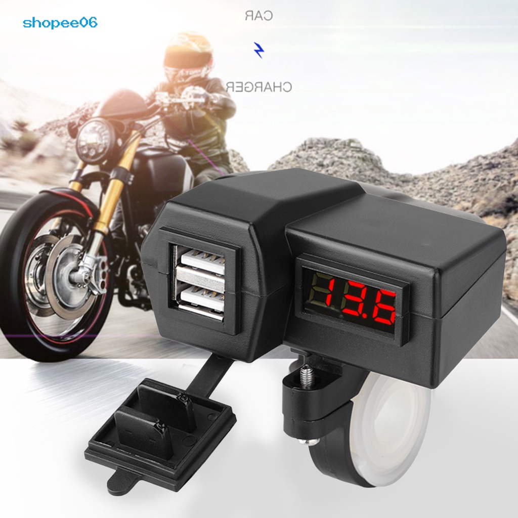 Đầu Sạc USB Kép Thông Minh QC3.0 Cho Điện Thoại Di Động Gắn Xe Máy
