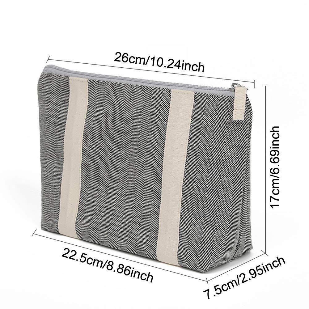 .Túi Canvas Đựng Mỹ Phẩm Cỡ Lớn Thiết Kế Đơn Giản Tiện Lợi Dễ Sử Dụng