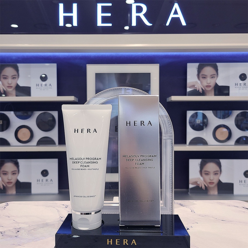 HERA Melasolv Program Deep Cleansing Foam Sữa rửa mặt tạo bọt HERA Melasolv làm sạch sâu - hạt cellulose + bọt sữa