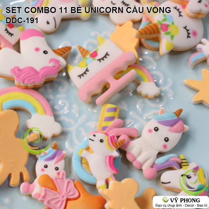 SET COMBO 10 BÉ UNICORN CẦU VỒNG TRANG TRÍ DECOR CHỤP HÌNH ĐẠO CỤ CHỤP ẢNH SẢN PHẨM INS DDC-191