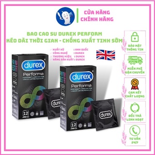 Bao cao su, bao cao su kéo dài thời gian chống xuất tinh sớm durex performa 12 bao/1 hộp