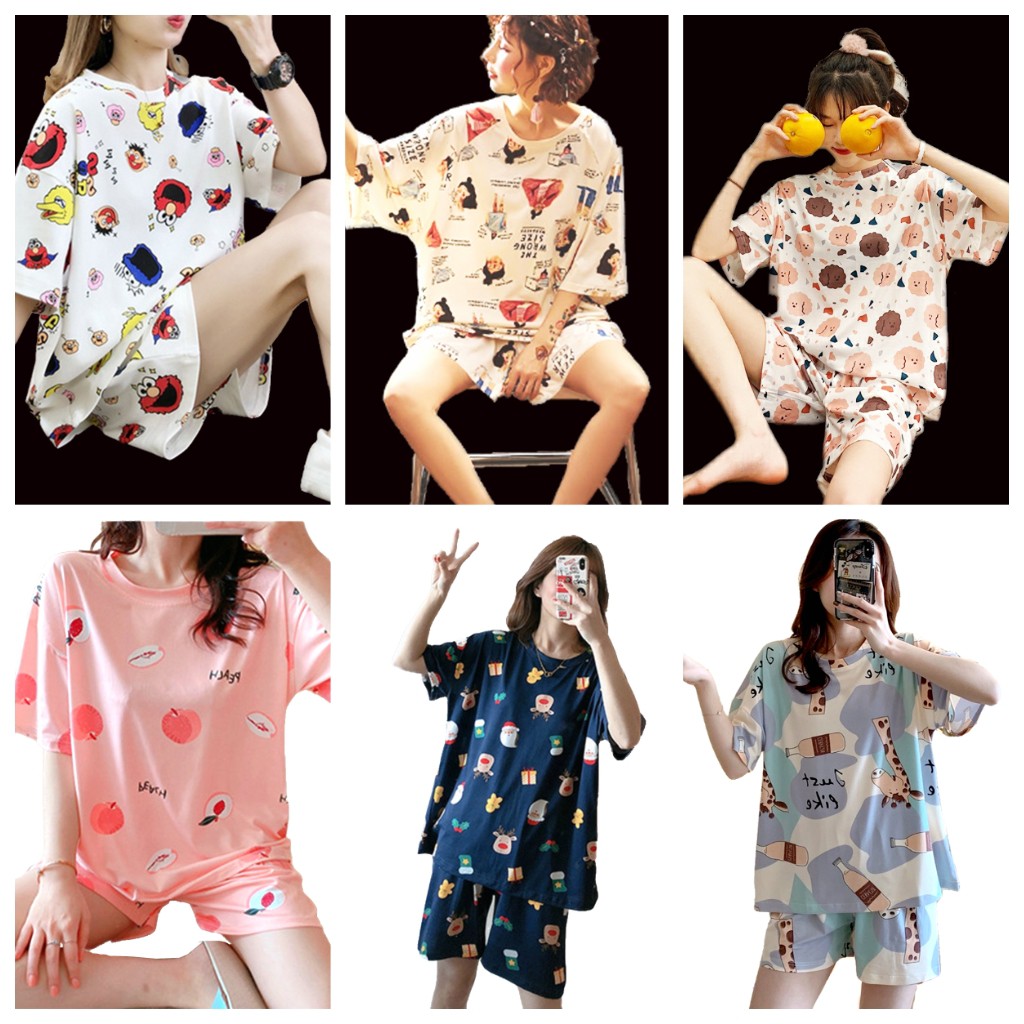Đồ Bộ Nữ Nikendo, Áo Thun Tay Lỡ + Quần Đùi Cotton Nữ CCO4