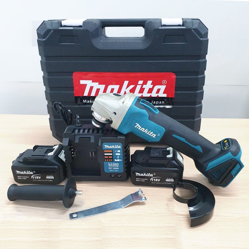 Máy mài pin Makita 118V - dây đồng 100% - động cơ không chổi than - 2 pin 10 cell