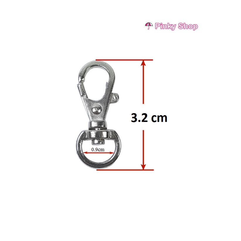 [Giá sỉ] Móc càng cua khóa càng cua màu bạc 3cm làm phụ kiện túi xách Pinky Shop mã MCCB3