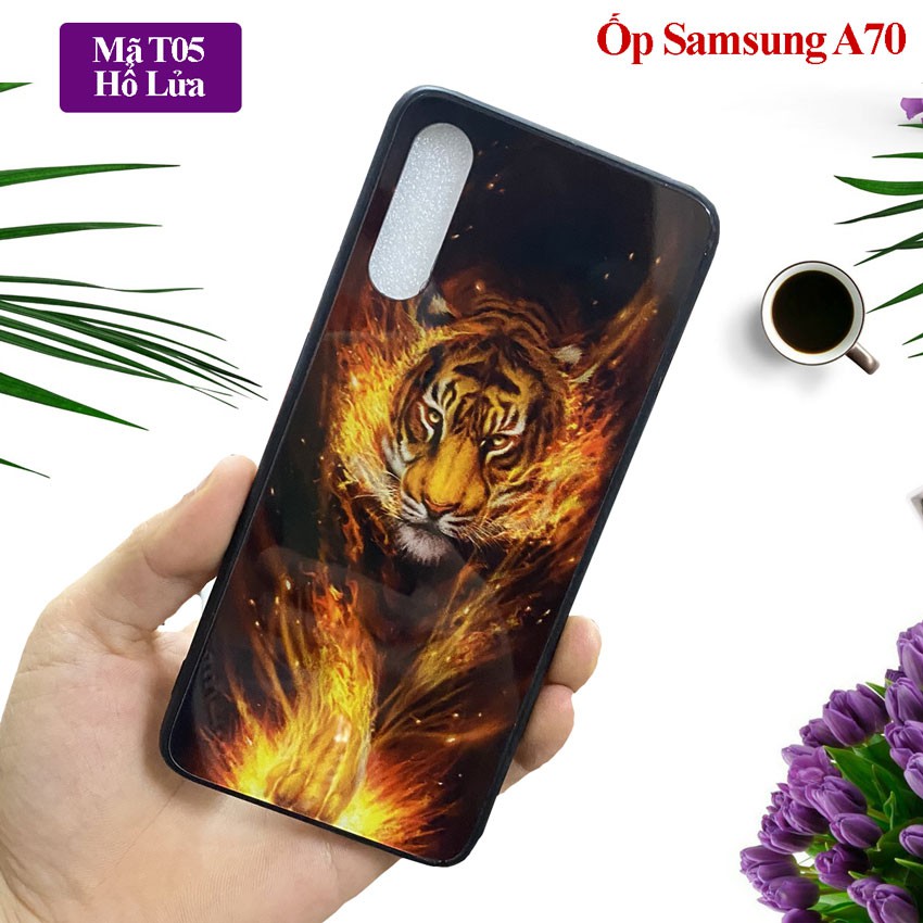 Ốp lưng A70, ốp lưng Samsung A70, Vỏ điện thoại ss Galaxy mặt kính in hoa sang trọng , Aha Case