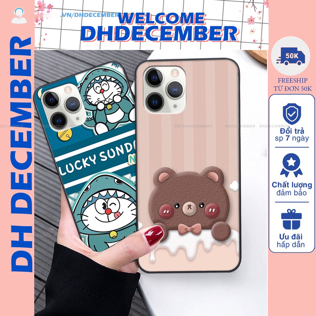 Ốp lưng iphone 11 PRO / 11 PRO MAX in hình gấu K@ws, gấu nâu, dor@emon RẺ- ĐẸP- BỀN