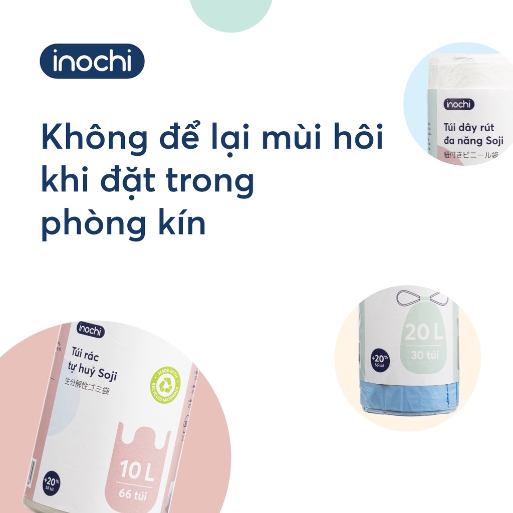 Túi đựng rác dây rút đa năng Soji 20L Chính hãng INOCHI