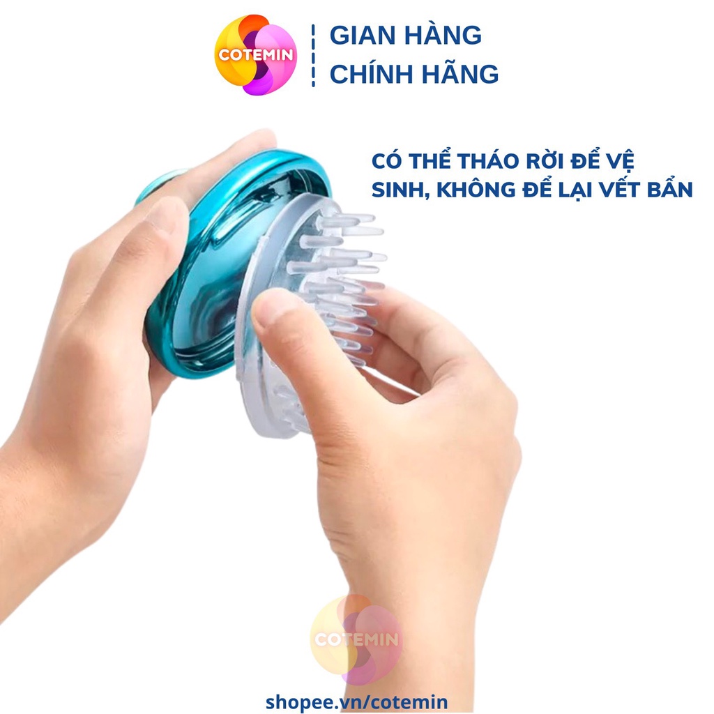 Lược Gội Đầu Silicon Long Lanh Nhiều Màu Sang Trọng Massage Đầu Giảm Stress Rụng tóc Kích Thích Mọc Tóc COTEMIN