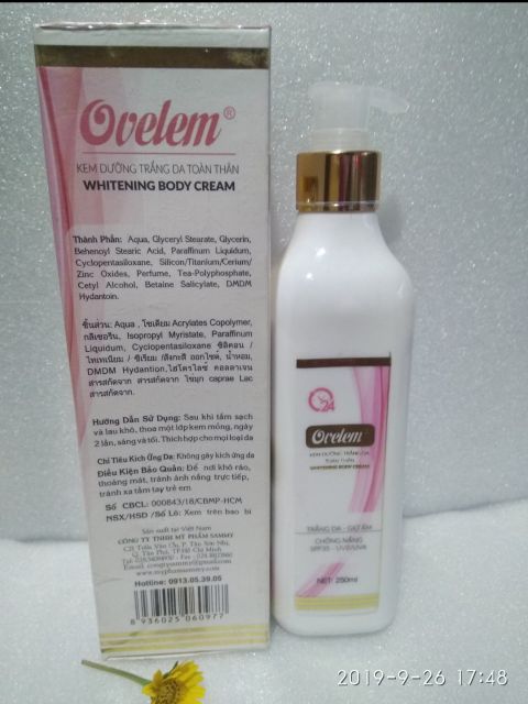 KEM BODY DƯỠNG TRẮNG  OVELEM | BigBuy360 - bigbuy360.vn