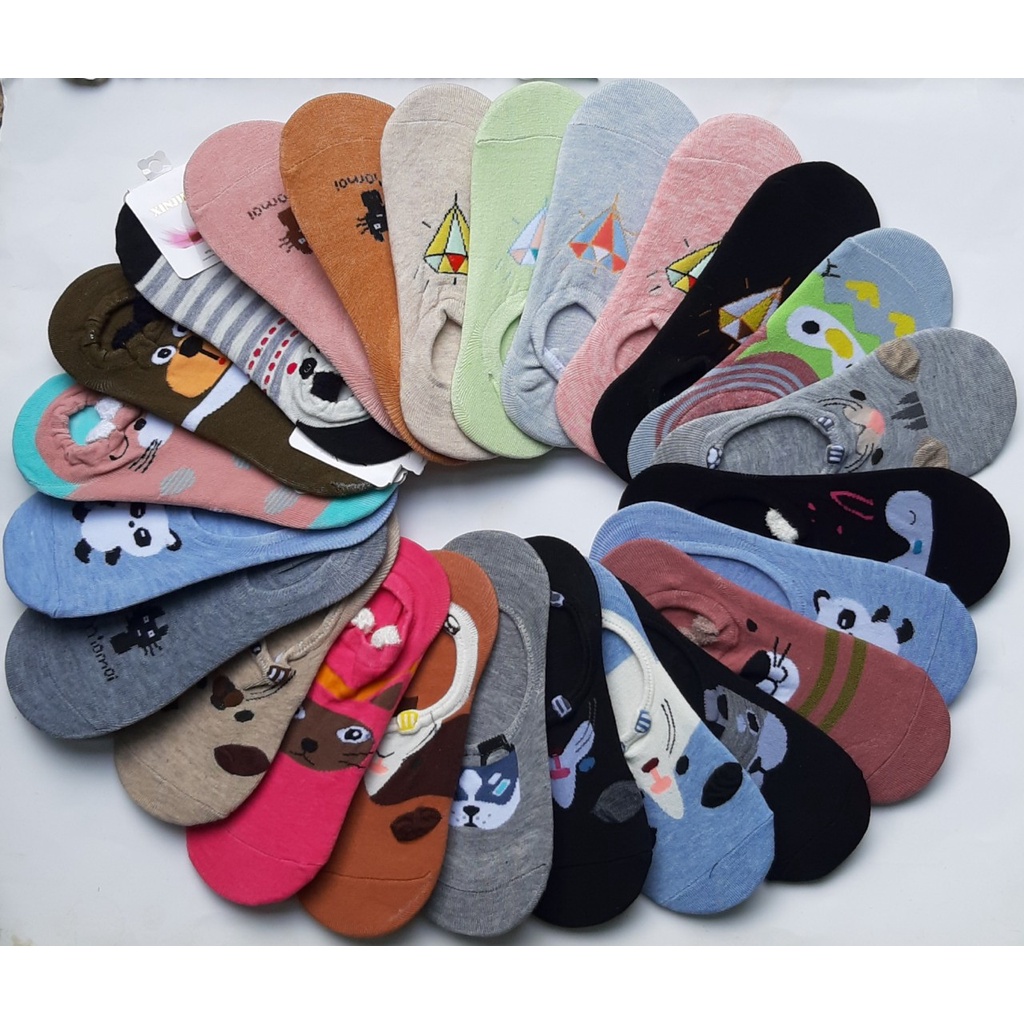 [1đôi] vớ lười nữ Cotton mềm mại chống hôi chân hình thú siêu dễ thương size 21-23cm ( nhiều màu )