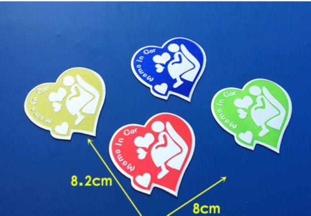 Sticker nhôm Mama in car dán ô tô