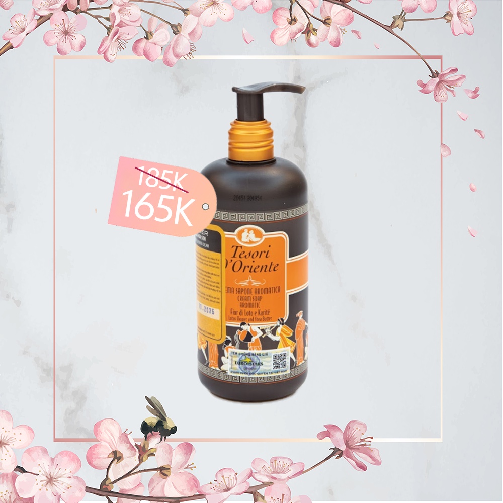 (HÀNG CHÍNH HÃNG) Sữa tắm nước hoa Tesori D' Oriente hoa sen ngọt ngào 300ml - ITALY