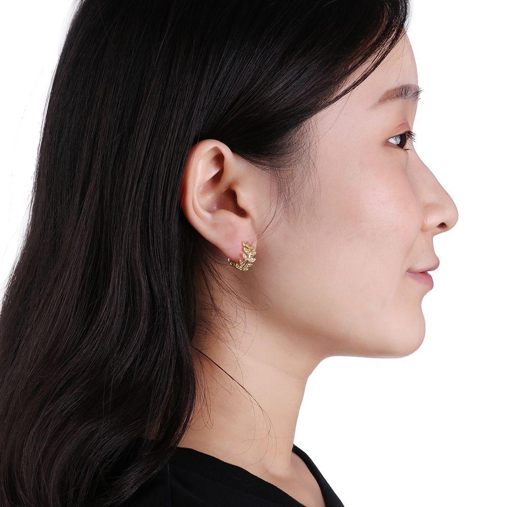 Bông Tai Hình Chiếc Lá Phong Cách Retro Thời Trang Dự Tiệc
