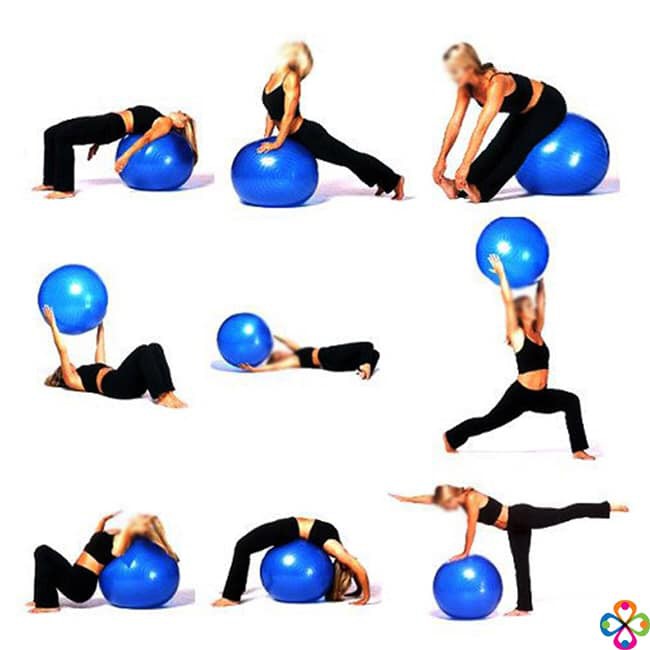 Bóng tập Yoga/Gym trơn 65cm,75cm ( Khách chọn màu + Tặng bơm bóng và bộ kim bơm bóng dự phòng )