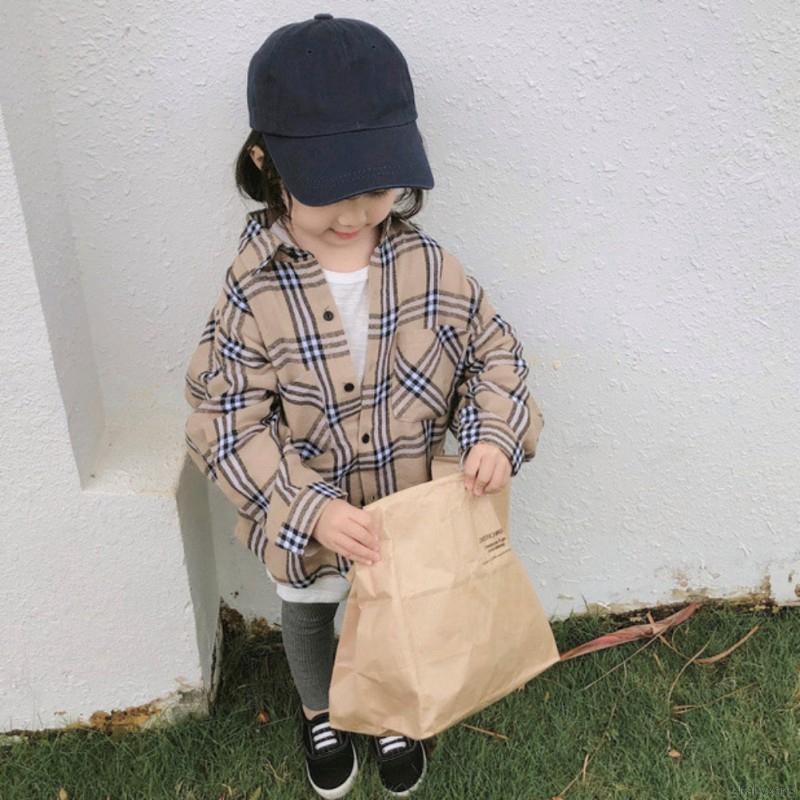 Áo sơ mi caro tay dài cho bé gái