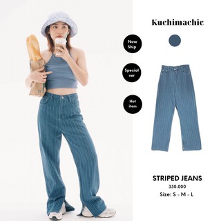 Quần Jean xuông họa tiết, chất jeans mềm có xẻ gấu, thích hợp đi chơi đi cà phê và chụp ảnh Kuchimachi MÃ 1322
