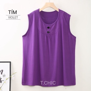 Áo ba lỗ cho phụ nữ trung niên áo sát nách cho bà cho mẹ vải cotton co dãn form dáng rộng