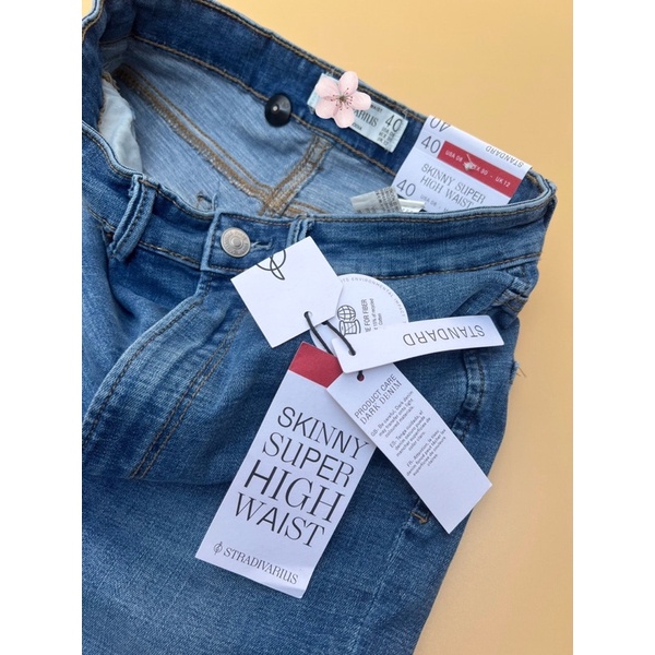 Quần jean nữ skinny lưng cao trên rốn S.tra.di.va.rius-hàng xuất xịn