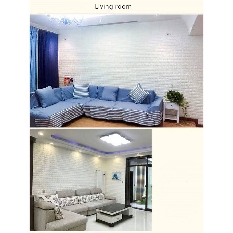 Miếng dán tường giả gạch 3D chống nước chống va chạm trang trí nhà cửa