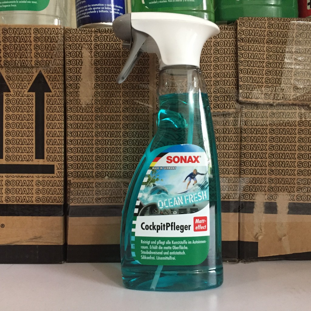 Làm sạch nội thất kết hợp dưỡng nhựa toàn bộ nội thất xe hơi - SONAX cockpit Spray Matt Effect Ocean-Fresh 364241