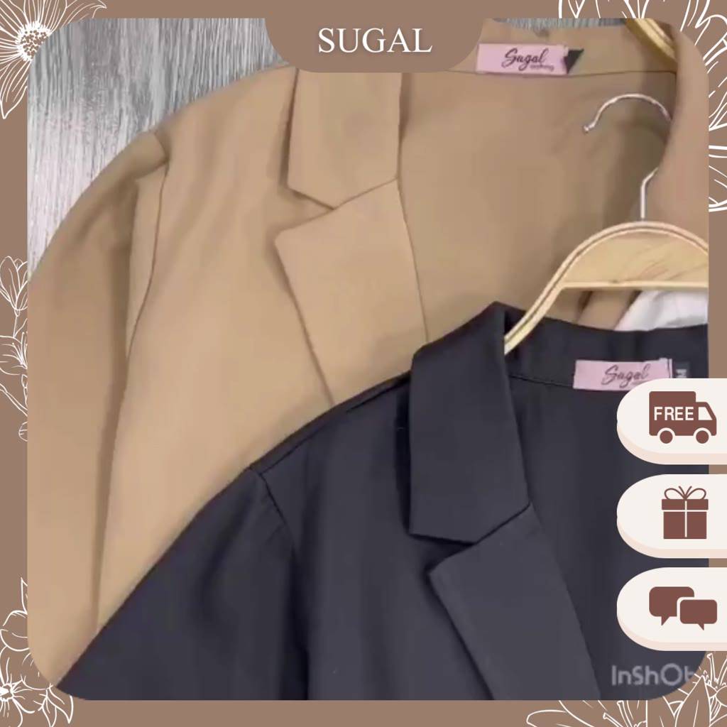 Áo Blazer Ngắn Tay Cổ Vest Dáng Croptop Phong Cách Trẻ Trung Thời Trang Sugal AO KHOAC NU 004 | BigBuy360 - bigbuy360.vn