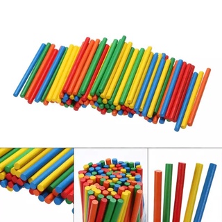 Đồ Chơi Gỗ, Dụng Cụ Hỗ Trợ Học Tập 100 Que Tính Gỗ Sắc Màu Giúp Trẻ Thành Thạo Trong Việc Tính Toán