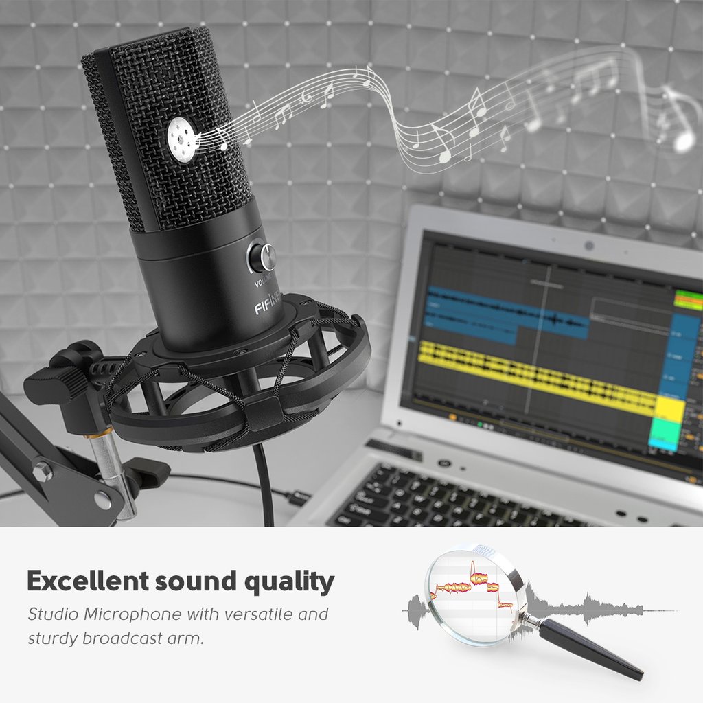 Fifine T669 - HÀNG CHÍNH HÃNG - Mic thu âm cổng USB dành cho Máy tính