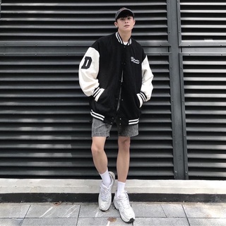Áo khoác bomber chữ D phong cách Hàn Quốc