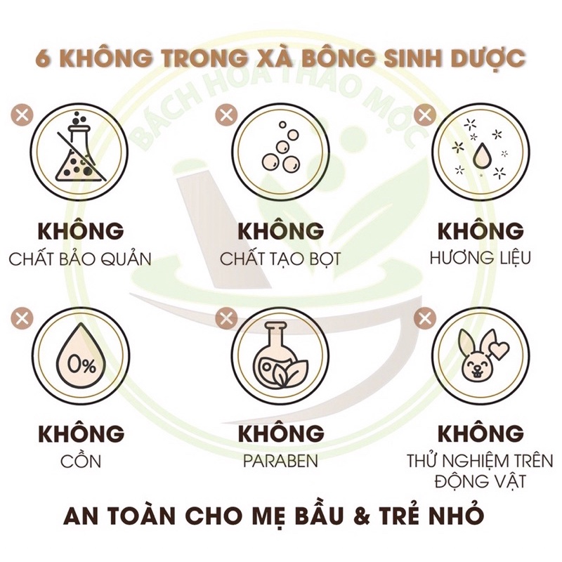 Xà Bông Sinh Dược Giảm Mụn, Sáng Da 100% Thiên Nhiên 100gr