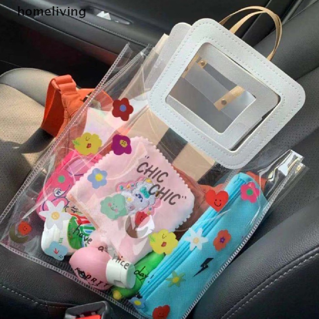 Túi Xách Nhựa PVC Trong Suốt In Họa Tiết Hoa Xinh Xắn Phong Cách Nhật Hàn Cho Bạn Gái