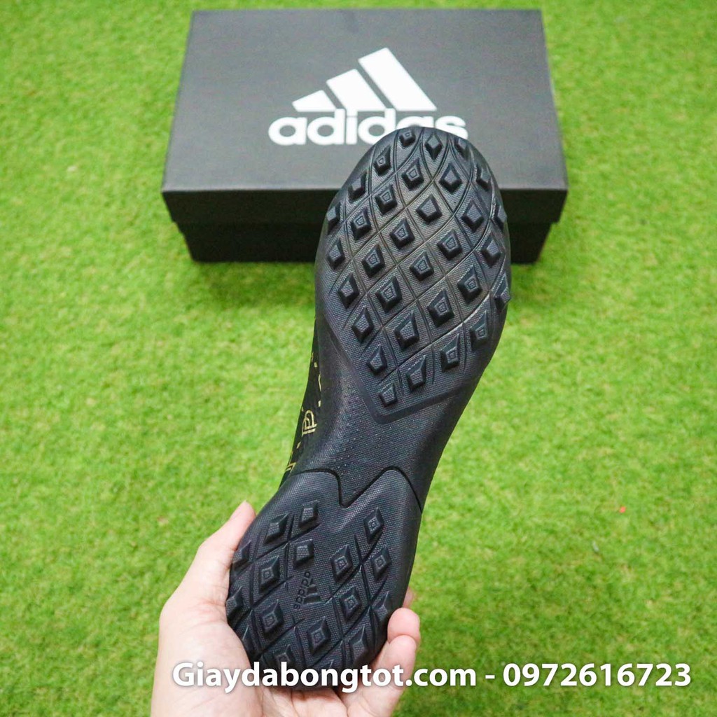 Giày bóng đá Predator 20.3 TF đen trắng Pogba | Da vải siêu bền, đế xốp êm ái, ảnh thật 100%