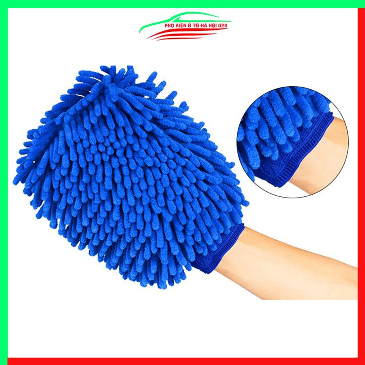 Găng tay lau rửa xe sợi microfiber hai mặt chuyên dùng vệ sinh nhà cửa ô tô xe máy