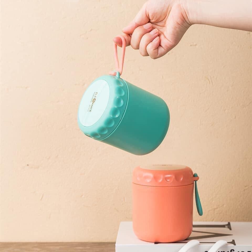 Bình ủ cháo elefance có quai dung tích 500ml chất liệu inox 304 không gỉ an toàn cho sức khỏe