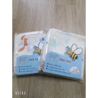 Khăn xô nhật bee bee 2 lớp in hình (10 cái)