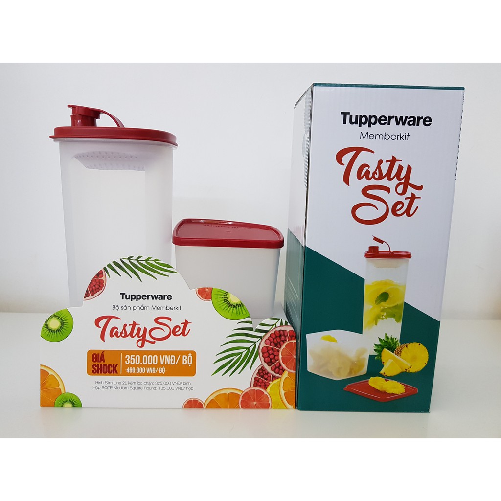 Bình nước Tupperware Freeship Bộ Bình Nước Tasty Set tiện lợi