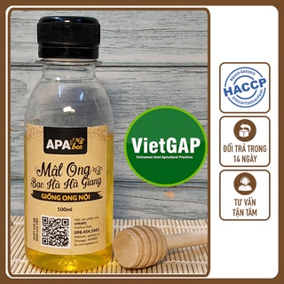 Mật ong hoa Bạc hà Hà Giang APABEE - Mật ong nuôi - Giống ong Nội - Giấy chứng nhận VietGAP - HACCP - Chai 100ml