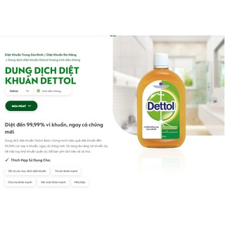 Dung dịch diệt khuẩn Dettol 500ml