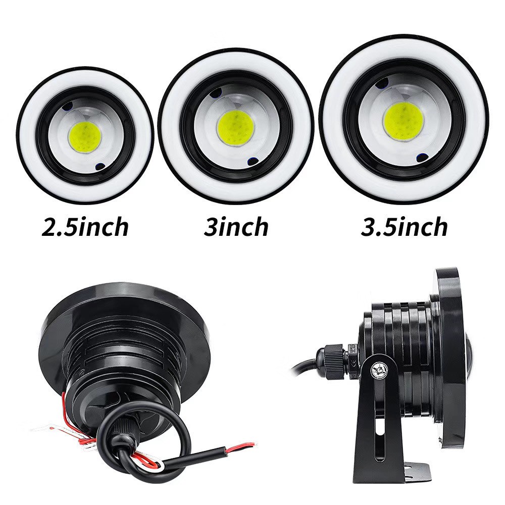 Set 2 Đèn Sương Mù Hình Tròn 64MM 76MM 89MM DRL 3200LM 12V Dành Cho Ô Tô