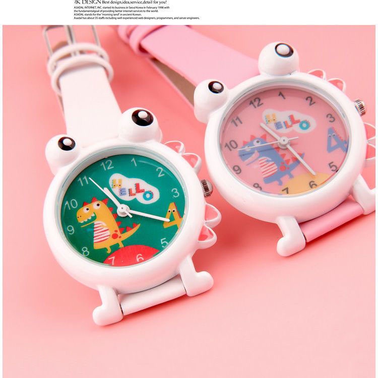 Đồng Hồ Thạch Anh Điện Tử Hình Khủng Long 3D Dễ Thương Thoáng Khí Cho Bé