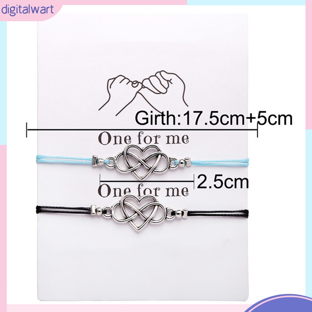 Set 2 Vòng Tay Mặt Trái Tim Cho Cặp Đôi Thẻ